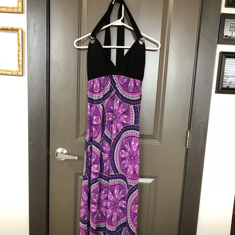Sz S Kiwi halter maxi dress
